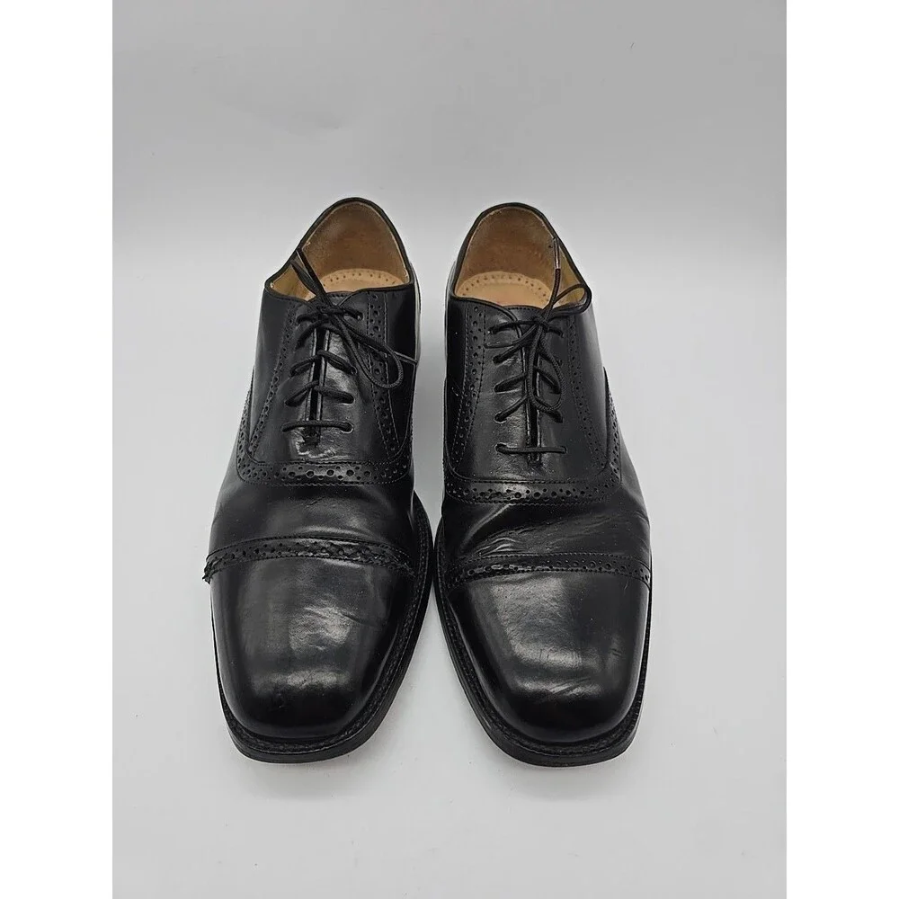 Stacy Adams Tinsley Black Mens 10.5 M Wing Tip Oxford Dress Shoes 23574